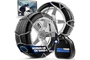 WERKTHOR 2x Catene da Neve - Catene da Neve Omologate per Auto - Aderenza Ottimale & Montaggio Facile - Catene Auto in Metallo - Per Diverse Dimensioni di Pneumatici