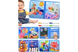 SAYHALO® Busy Board Montessori Libro Interattivo 1-3 Anno - Quiet Book Sensoriale Educativo - Giochi Montessori 1 2 3 Anni Tavolo Pannello di Feltro attività Valigetta Didattici Regalo Bimbo
