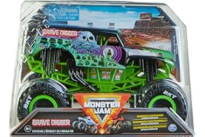 Monster Jam Mostro, Monster Truck Ufficiale Grave Digger (Verde/Nero) Veicolo pressofuso da Collezione, Scala 1:24, Giocattoli per Bambini dai 3 Anni in su, Colore Scavatore di tombe, 6063911