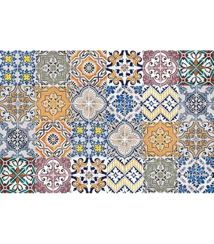 Küchenrückwand Folie 50x50cm - Portugiesische Fliesen Optik