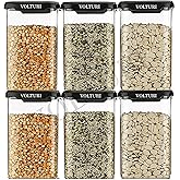 VOLTURI Air Tight Kitchen Containers Set of 6, Kitchen Storage Box for Pulses, Cereals, Grains, Dry Fruits, Pantry Organizati