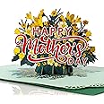 CUTPOPUP Text Mothers Day Cards Pop Up, Birthday Cards for Women, 3D Gift Card for Her Mum, Grandma Wife Daughter Her Girl Sister (Happy Mother's Day Ver1) US8-19UK
