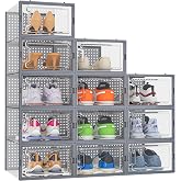 Stackable Shoe Boxes Set of 12 Shoe Organiser Shoe Storage Transparent