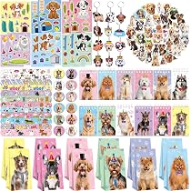 LSJDEER Pfoten-Party-Set – 134-teilig Mit Goodie-Taschen, Aufklebern, Armbändern, Stiften & Mehr, Für Hundegeburtstagsfeiern