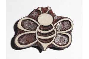 Pilgrims Fair Trade Bee Shaped Indian Hand Carved Wooden Printing Block Stamp