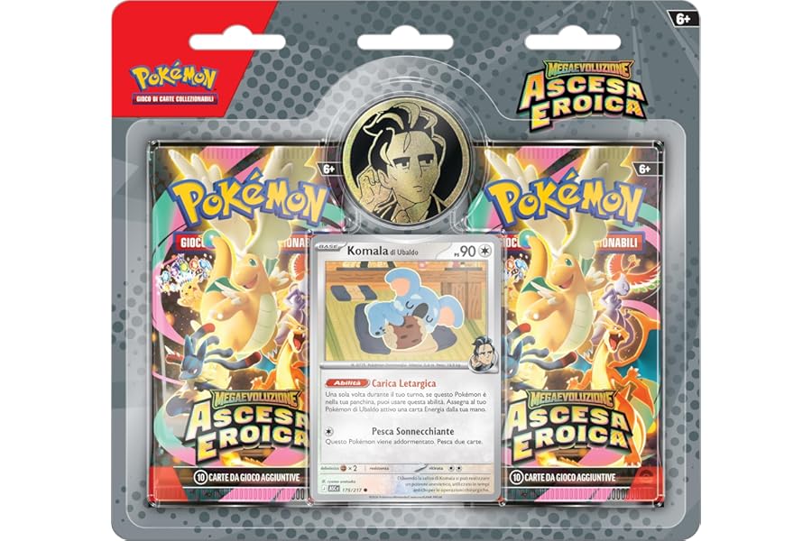 Pokémon: Ubaldo Collection of Megaevoluzione Expansion - Heroic Rise of the GCC Pokémon (one Holographic Promotional Card, One Coin and Two Expansion Envelopes), Italian Edition