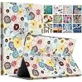DuraSafe Cases for iPad 10.2 Inch 9 8 7 2021 2020 2019 [iPad 9th / 8th / 7th Gen ] A2197 A2270 A2602 Printed Folio Magnetic Smart Protective Sleek & Classic Design Cover - Yarn Flowers