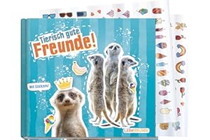 ‎HÄFFT Freundebuch Schule für Jungs und Mädchen [Erdmännchen] Hardcover Poesiealbum, liebevoll und witzig gestaltet - mit bunten Stickern! von Lernfreunde by Häfft | nachhaltig & klimaneutral