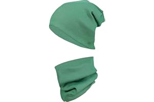 TupTam Kinder Mütze/Beanie und Schlauch Schal Set aus Jersey und Rippstoff