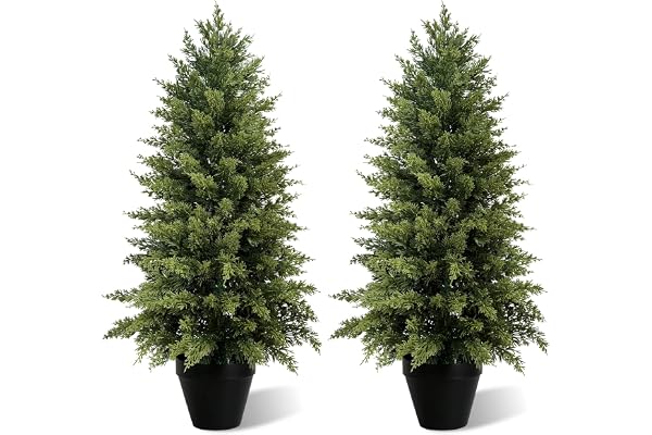Vitalismo Konstgjord Topiaryträd För utomhus och inomhus Realistisk Cypress 2-pack