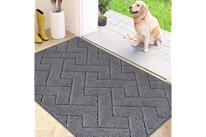 FCSDETAIL Dirt Trapper Indoor Door Mat 80 x 120 cm, Machine Washable Entrance Rug, Super Absorbent Dog Doormat, Non-slip Inside Floor Mat for Entryway, Muddy Shoes & Paws