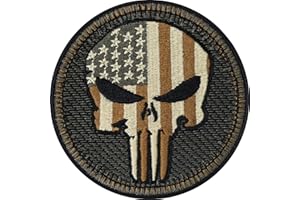 EXPRESS-STICKEREI Tactical Morale Patches America Flag Patch Skull Head Morale Patches Iron on America Tactical Patches sew on | US Army Military Patches for Vest/Uniform | 75x75mm