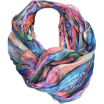 Écharpe Loop Indienne Motif Paisley - Soie Et Coton, Légère, Unisexe, Tailles Large (82x70cm) Et Fine