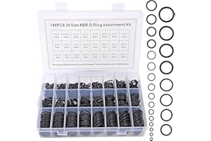 JESUSTREE 740 Piezas Juego de Surtido de Juntas Tóricas Negras, 24 Tamaños Arandela de Sellado de Caucho de Nitrilo, para Reparación de Fontanería, Automoción y Grifos