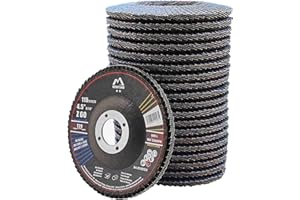 Merryland Disco de Láminas Lijadoras 115 Metal para Amoladora Angular, 115mm Grano 60 T29 Disco Láminas 20 Piezas, Corindón De Circonio Azul Acero INOX Hierro, Craft-Line FC1107314-20