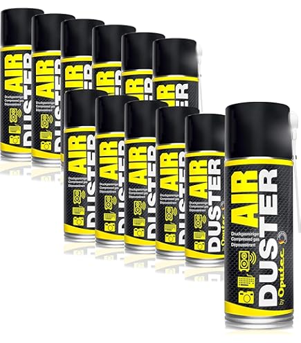 Spraytive Power 6 x 400ml Druckluftspray/Druckluftreiniger mit 100mm Sprühverlängerung