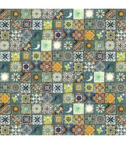Cerames Mexicaanse Keramische Tegels Mirta - 30 Stuks 10,5x10,5 Cm, Handgemaakt Talavera Mozaïek - Voor Badkamer, Keuken Of Muurdecoratie