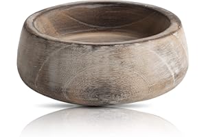 THE GREAT INDIAN BAZAAR Hermoso cuenco decorativo hecho a mano de 15 cm para servir aperitivos de madera para frutas secas, mesa de café, mostrador, tazón de llave, vajilla, cocina, sala de estar, decoración del hogar