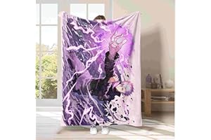 Anjinguang Gojo Satoru Blanket, Anime JJK Gojo Satoru Geto Suguru Flannel Blanket, Lightweight Sofa Bedding Decoration, Travel Throws for Adults and Children