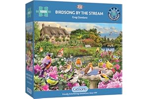 Birdsong by the Stream | 1000 Piece Jigsaw Puzzle | British Garden Birds | Sustainable Jigsaw Puzzle for Adults | Premium 100% Recycled Board | Great Gift for Adults | Gibsons Games
