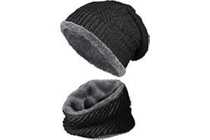 BALINCO Caldo Berretto Foderato + Sciarpa con Fodera in Pile con Motivo a Treccia Cappello Invernale Taglia Unica per Donne e Uomini (4A)