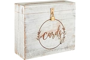 Eximious India Wedding Card Box with Card Slit and Lock 12"X10"X4.5"- Gift Wishing Well Card Box for Weddings, Receptions, Birthdays, Graduations, Baby Showers, Honeymoon Funds WTKH