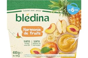 Blédina 4 Coupelles Harmonie de Fruits Dès 6 mois, 4 x 100g
