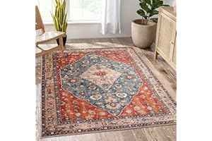 KIMODE Vintage Rugs Living Room 150 x 210cm, Large Rugs for Living Room Non Slip Boho Rug Washable Rugs Soft Area Rugs for Bedroom Short Pile Living Room Rug Non Shedding Floor Carpets for Living Room