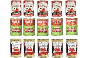 ITALIAN GOURMET E.R. Paquete Italian Gourmet Mutti - Pomodorini Ciliegini / Tomates cherry (5 x 400 g) + Pomodori Pelati / Tomates peladores (5 x 400 g) + Polpa/carne de tomate (5 x 400 g)