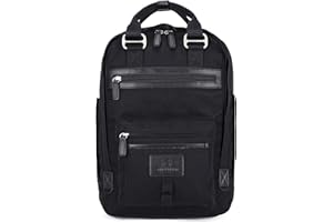 SEVENTEEN LONDON – Modern Urban Unisex Black & Black 'Wimbledon' Backpack in a Classic Slim Simple Design – Fits Laptop up to 13”