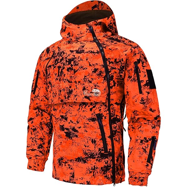 Full mundur Outdoorjacke, Camo Jagdjacke, Wanderjacke, leichte Übergangsjacke, winddichte Jacke, wasserdichte Regenjacke, atmungsaktive Funktionsjacke mit abnehmbarer Kapuze für Herren