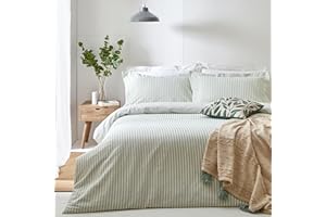 The Linen Yard Hebden Duvet Cover Set, Green, King