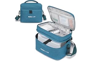 DADA LAB Medikamententasche für Inhalationsgeräte wie Pari Boy, Medisana & Omron – Wasserabweisende Erste Hilfe Tasche für Inhalator Zubehör, Medikamente, Tragbar für Reisen, Büro & Zuhause (Blau)