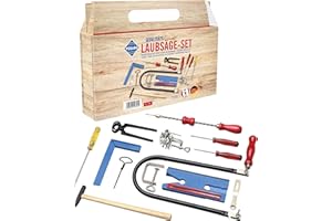 Pebaro 108P Laubsäge-Set im Tragegriff-Karton, 21 Teile, praktische Kofferverpackung, komplettes Set mit Laubsägebogen made in Germany, Laubsägen, Basteln mit Holz, Bastelset, Geschenkidee für Kinder