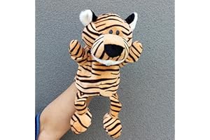 LOMTRATS Marionnettes à main en forme d'animal pour enfants, tout-petits, comprend loup, tigre, lion, singe avec jambes, parfaites pour raconter des histoires, enseigner, préscolaire, cadeaux