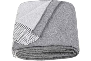‎LYHOME LYHome Merino Decke - Kuscheldecke Tagesdecke Sofa Wolldecke, Blanket Überwurfdecke Sofadecke Wohndecke, Flauschige Couchdecke Merinodecke, Flauschig Warm Plaid 140x200 cm Grau - Hellgrau Doppelseitig