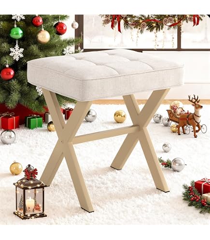 SONGMICS Schminkhocker Polsterhocker Sitzhocker Hol Produktbild-Vorschau 5