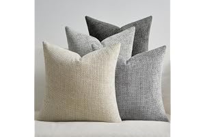 Topfinel Kuddfodral Grå 50x50 4-delat set Chenille Kuddfodral Kuddfodral Soffkudde Dekorativ Kudde Prydnadskudde Dekorativt Kuddfodral Rottingvävd Design För Soffa Vardagsrum Sovrum