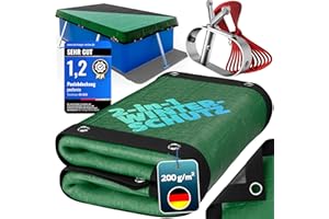 BOOTEUNDMEER poolomio® Pool Winterabdeckung rechteckig 800 x 400 cm | 2in1 Solarplane & Poolabdeckung 8x4 m | Robuste 200g/m² PE Poolplane | UV-beständig, Algen- & Schmutzschutz | Planenmaß: 880 x 480 cm