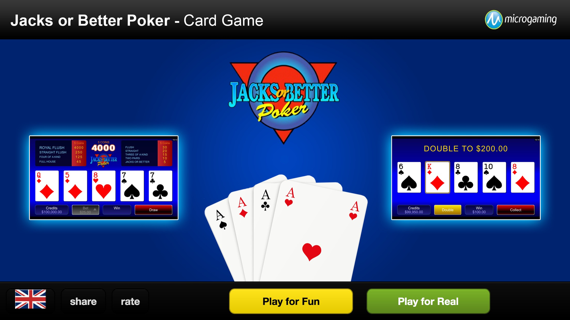Popular Casino Card Game Jacks or Better Poker Microgaming Amazon