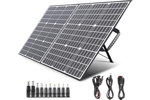SWAREY Panel Solar 100W, Placa Solar Monocristalino con Tipo-C PD 60W, Adaptadores MC-4 Anderson DC5521, 10-en-1 Conectores DC para Generadores Laptop TeléfonoTableta