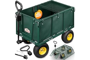 GARDEBRUK® Carrello Portatutto con Ruote 550 kg Rimorchio Carretto Grande da Giardino con Borsone in Tela Rimovibile