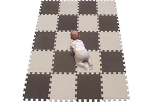 YIMINYUER Children's Play Mat, Puzzle Rug, Foam Mat, Non-Toxic for Babies, Puzzle Carpet, Crawling Mat, Gym Mat, Brown, Beige, R06R10G301020