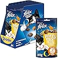 Purina Felix Party Mix Snack Gatto Cheezy Mix con Formaggio Cheddar, Gouda e Edamer, 8 Confezioni da 60 g