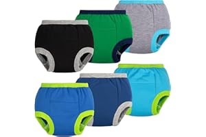 BIG ELEPHANT - Paquete de 6 Ropa Interior de Entrenamiento para IR al baño para niñas, Pantalones de Entrenamiento Florales absorbentes Acolchados para niños pequeños