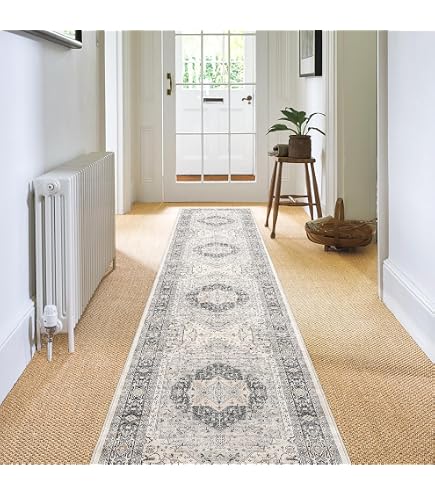 Alfombra Larga De Pasillo Antideslizante Y Lavable - 60x210cm, Gris, Microfibra Suave