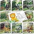 Honoson 24 Pcs Kids Coloring Books Animals Truck Coloring Books Bulk Jungle Animals Party Favors Mini DIY Art Drawing Pages for Birthday Gifts Classroom Jungle Party Supplies(Realistic Style)