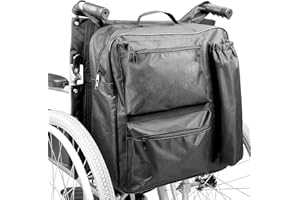 Pukkr Wheelchair Bag – Waterproof 48x40x14cm Mobility Scooter Backpack with Padded Lining, Multiple Pockets & Universal Clip Straps
