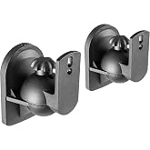 RICOO LH028-B Universal Rotary/Tilt Wall Speaker Stand for Speakers up to 2.5 kg Set of 2, Black.