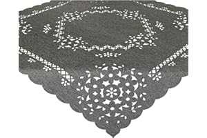 Tischdeckenshop24 Tischdecke Bella 85 x 85 cm Grau Moderne Lasercut-Tischdecke